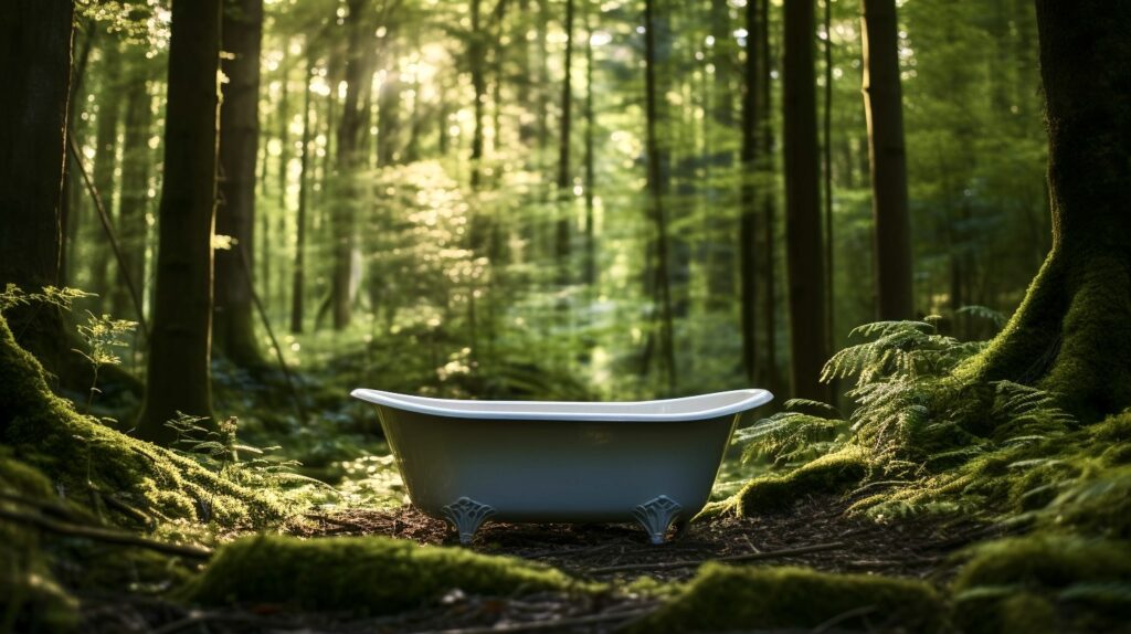 A bathtub at a campsite