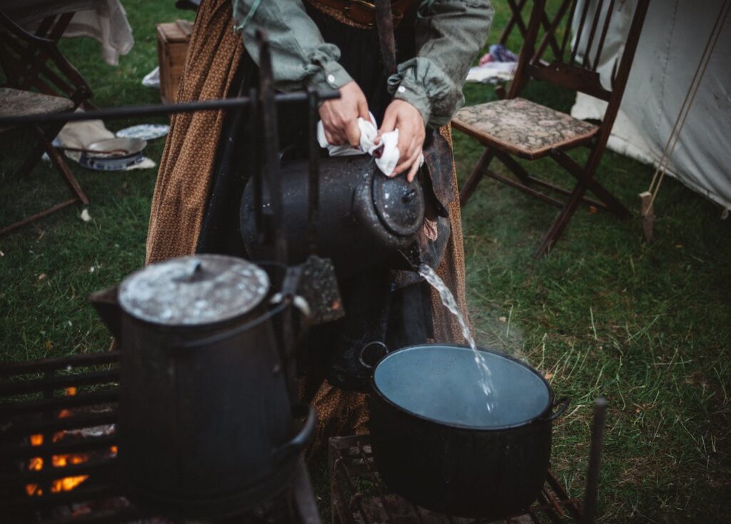 Boil water when camping